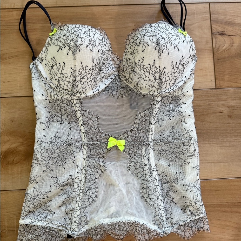 Victoria's Secret Lace Chemise with Neon Accents
